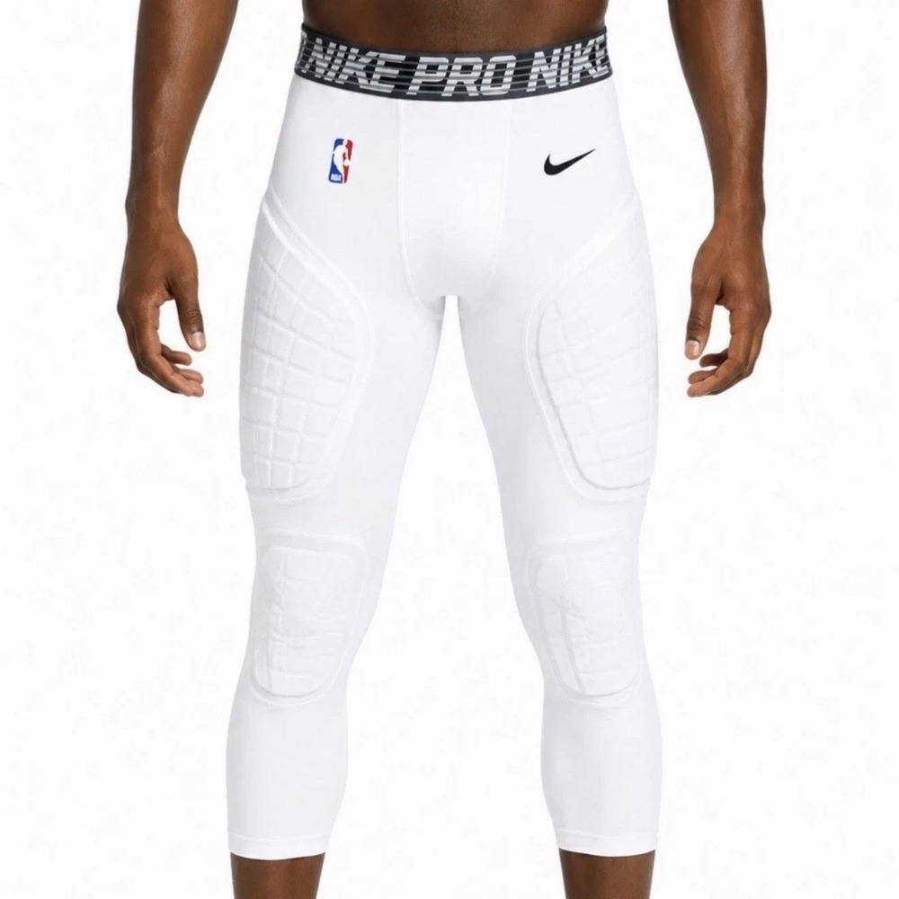 Nike Pro NBA Hyperstrong 3/4 Padded Basketball Tights White 881963-100 X-Large